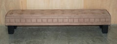 BROWN SUEDE LEATHER JOSEF HOFFMANN 1905 PALAiS STOCLET 2 METER HEARTH FOOTSTOOL
