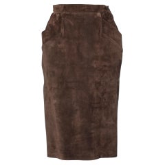 Brown suede pencil skirt Saint Laurent Rive Gauche Vintage Brown suede pencil skirt Saint Laurent Rive Gauche
