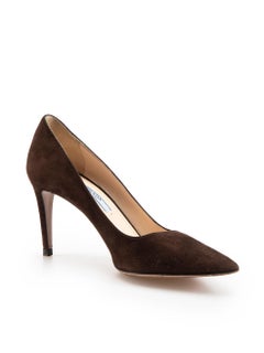 Brown Suede Pointed Toe Pumps Size IT 36.5