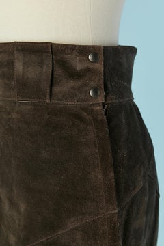 Brown suede skirt ALAIA