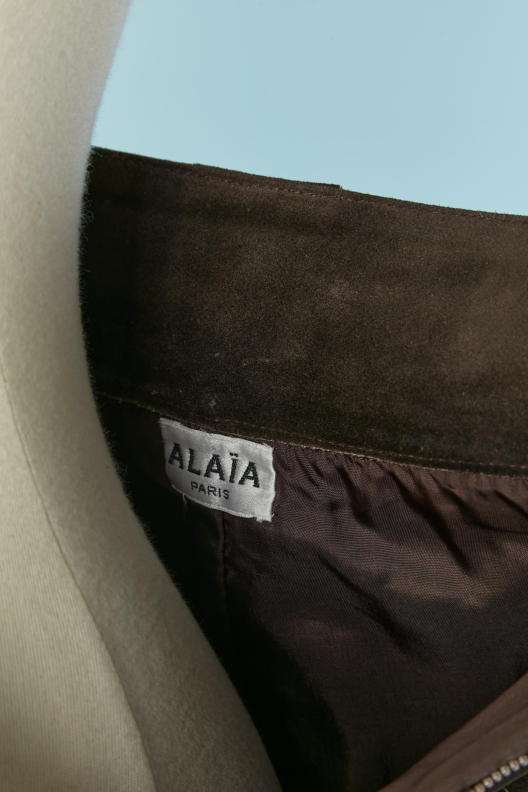 De las mujeres Falda de ante marrón ALAIA en venta