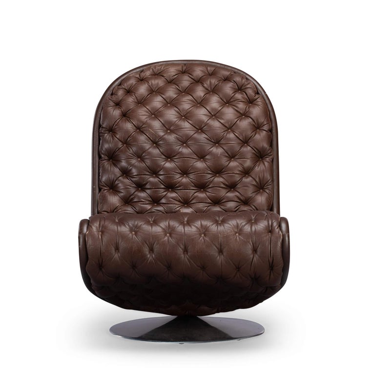 Mid-Century Modern Brown System 1-2-3 Lounge Chair by Verner Panton for Fritz Hansen, 1970s For Sale
