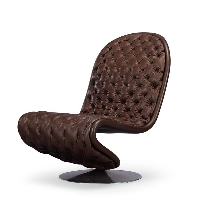 Brown System 1-2-3 Lounge Chair by Verner Panton for Fritz Hansen, 1970s For Sale 2