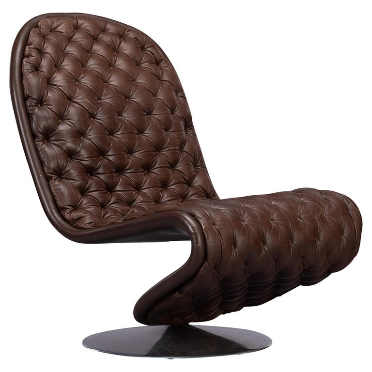Brown System 1-2-3 Lounge Chair by Verner Panton for Fritz Hansen, 1970s For Sale