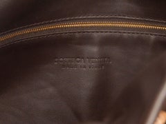 Brown & Tan Bottega Veneta Raffia & Leather Intrecciato Hop Bag