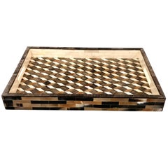 Brown, Tan, Cream Bone and Horn Tray, Indonesia, Contemporary
