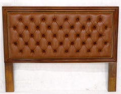 Brown Tan Leather Tufted Custom Full Size Headboard Bed