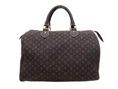 Brown & Tan Louis Vuitton Mini Lin Speedy Bag