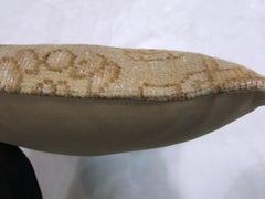 Brown Tan Wool Turkish Rug Pillow