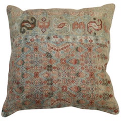 Brown Terracotta Antique Persian Rug Pillow