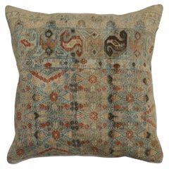 Brown Terracotta Antique Persian Rug Pillow