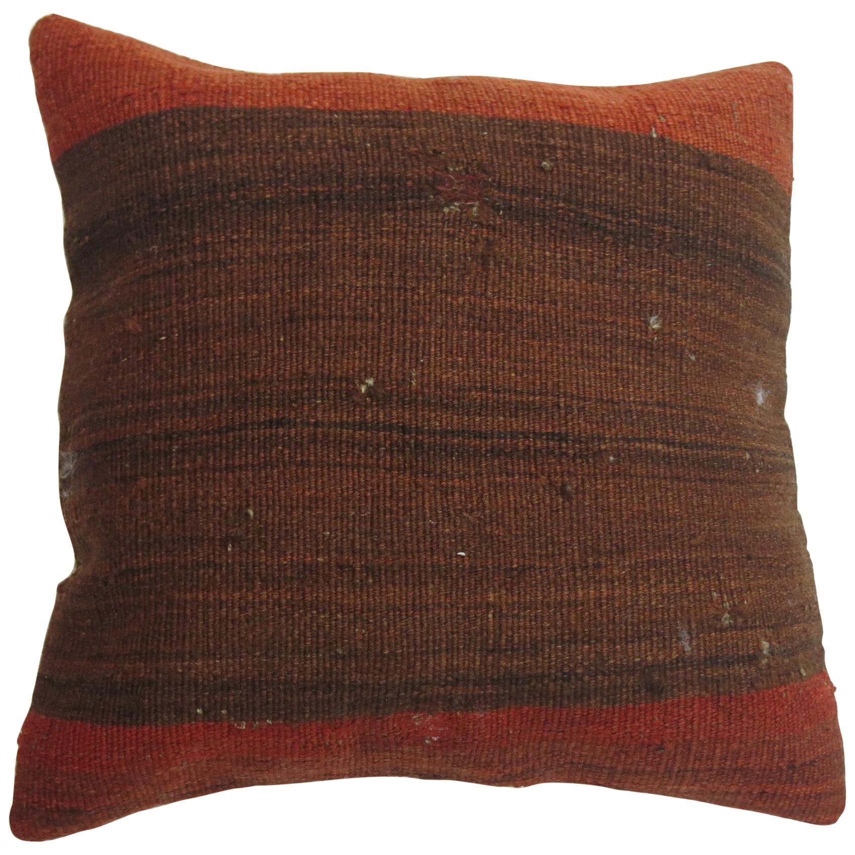 Brown Terracotta Kilim Turkish Pillow