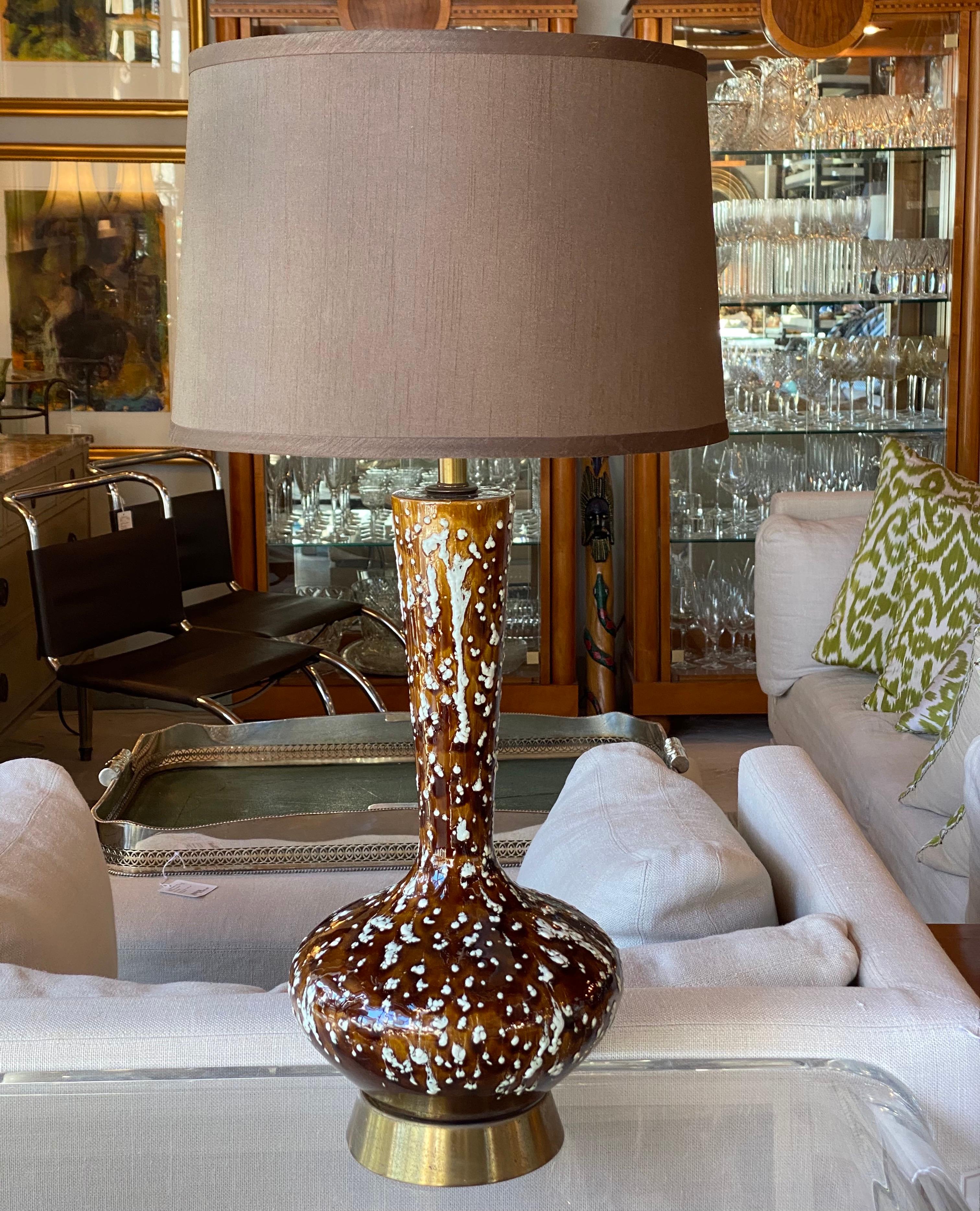 Brown Textured Ceramic Lamp 3