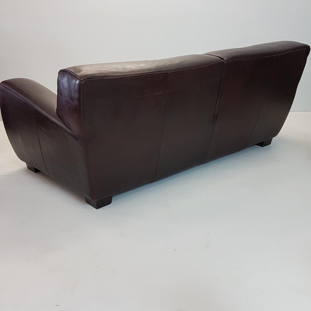 Brown Thick High Quality Leather Two-Seat Sofa 'Fat Boy' by Molinari 2