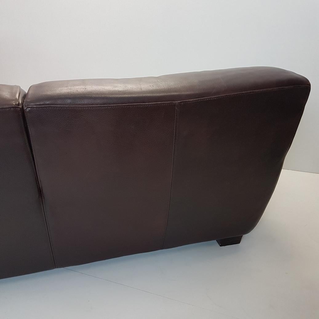 Industrial Brown Thick High Quality Leather Two-Seat Sofa 'Fat Boy' by Molinari