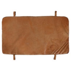 Vintage Brown thick soft cow leather gym mat with nice patina, Belgium, 1930s