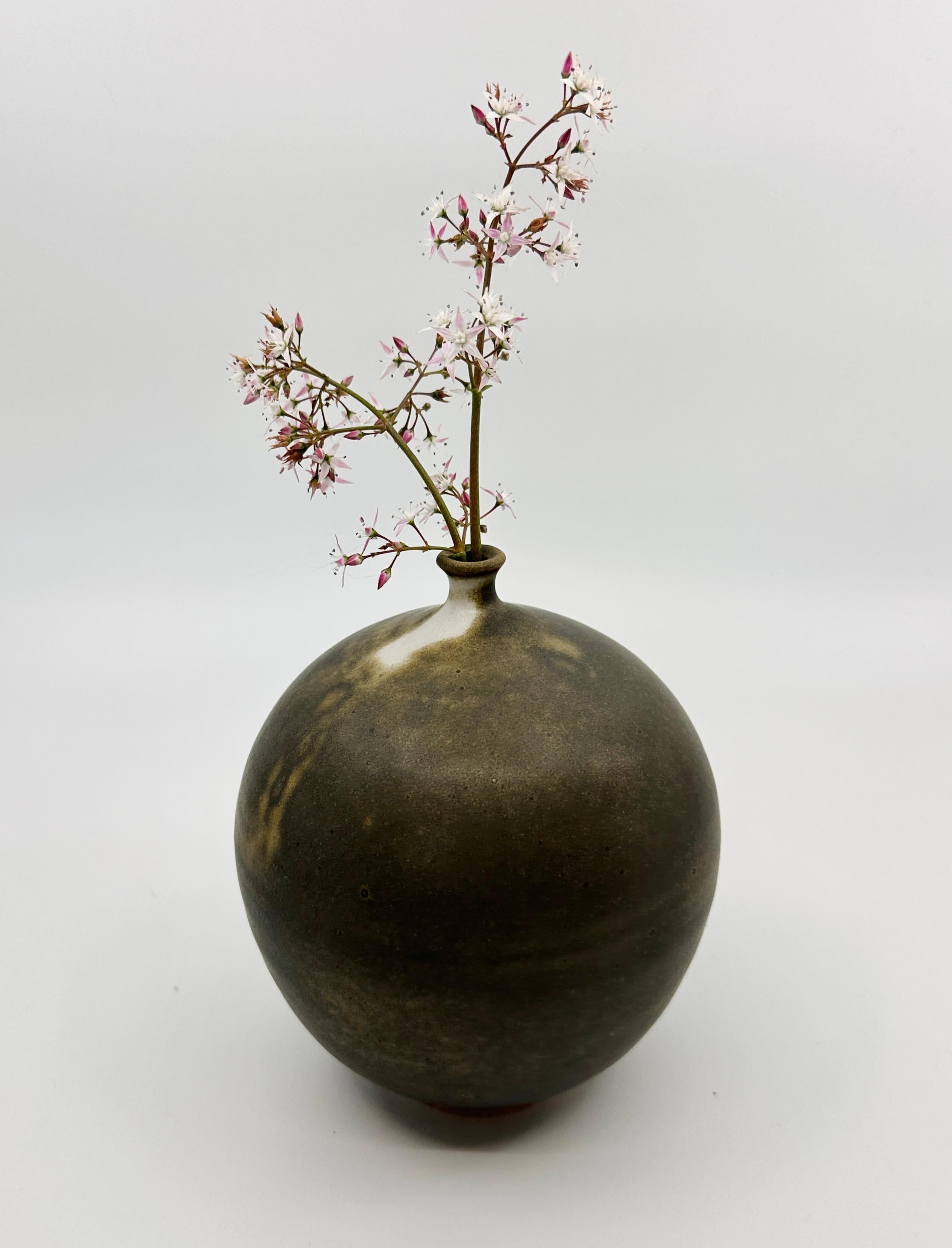 Mid-Century Modern Brown tiny neck vessel no. 35 For Sale
