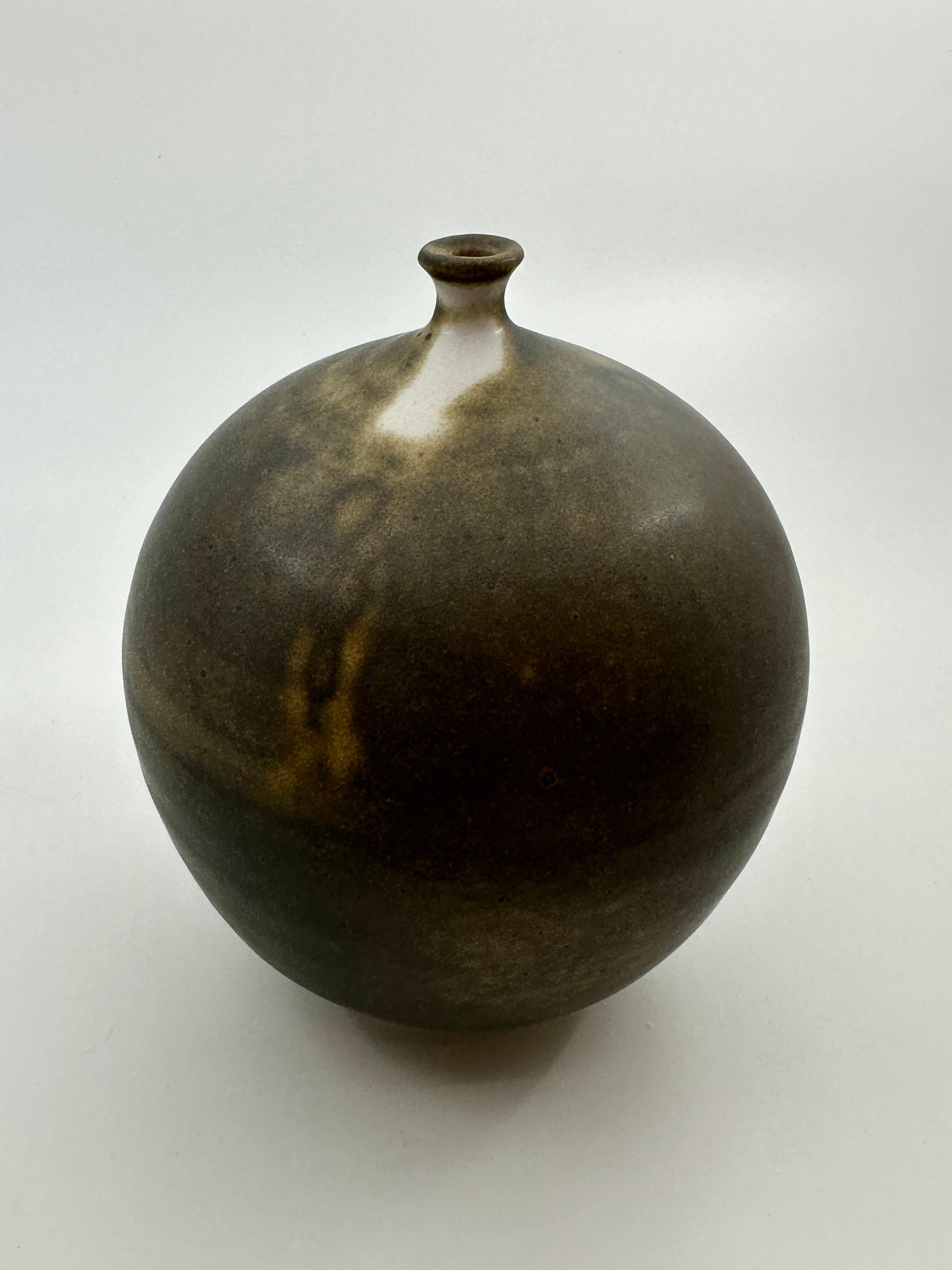 American Brown tiny neck vessel no. 35 For Sale