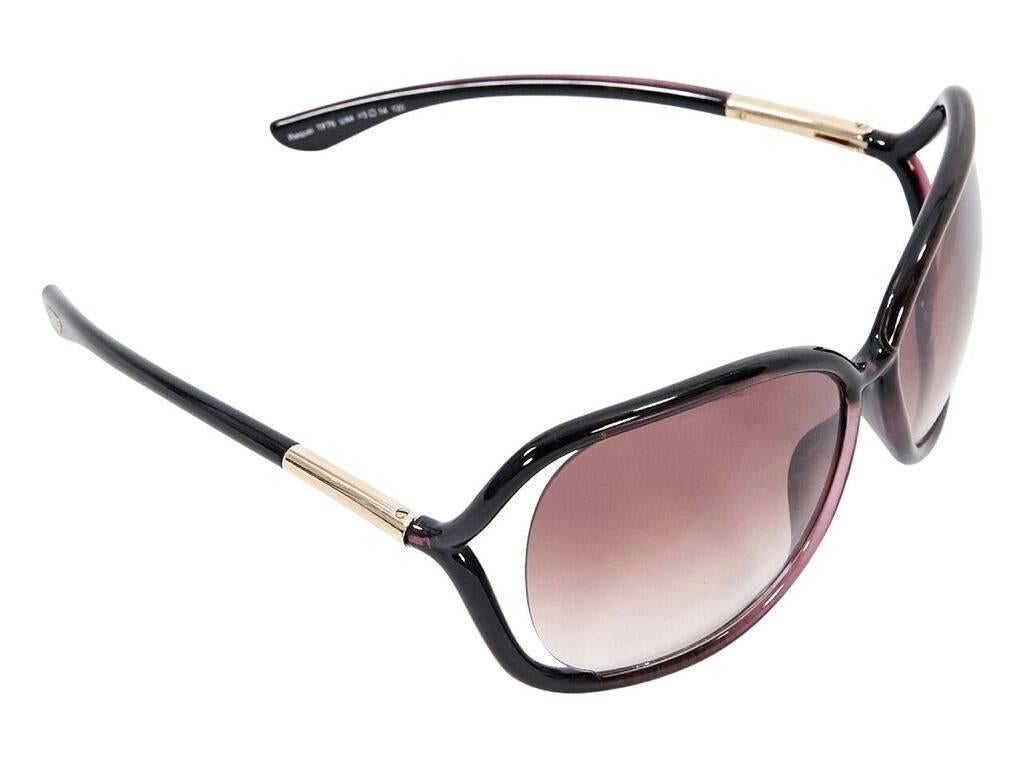 Product details:  Brown rectangular sunglasses by Tom Ford.  Vented sides.  Goldtone hardware.  2.5