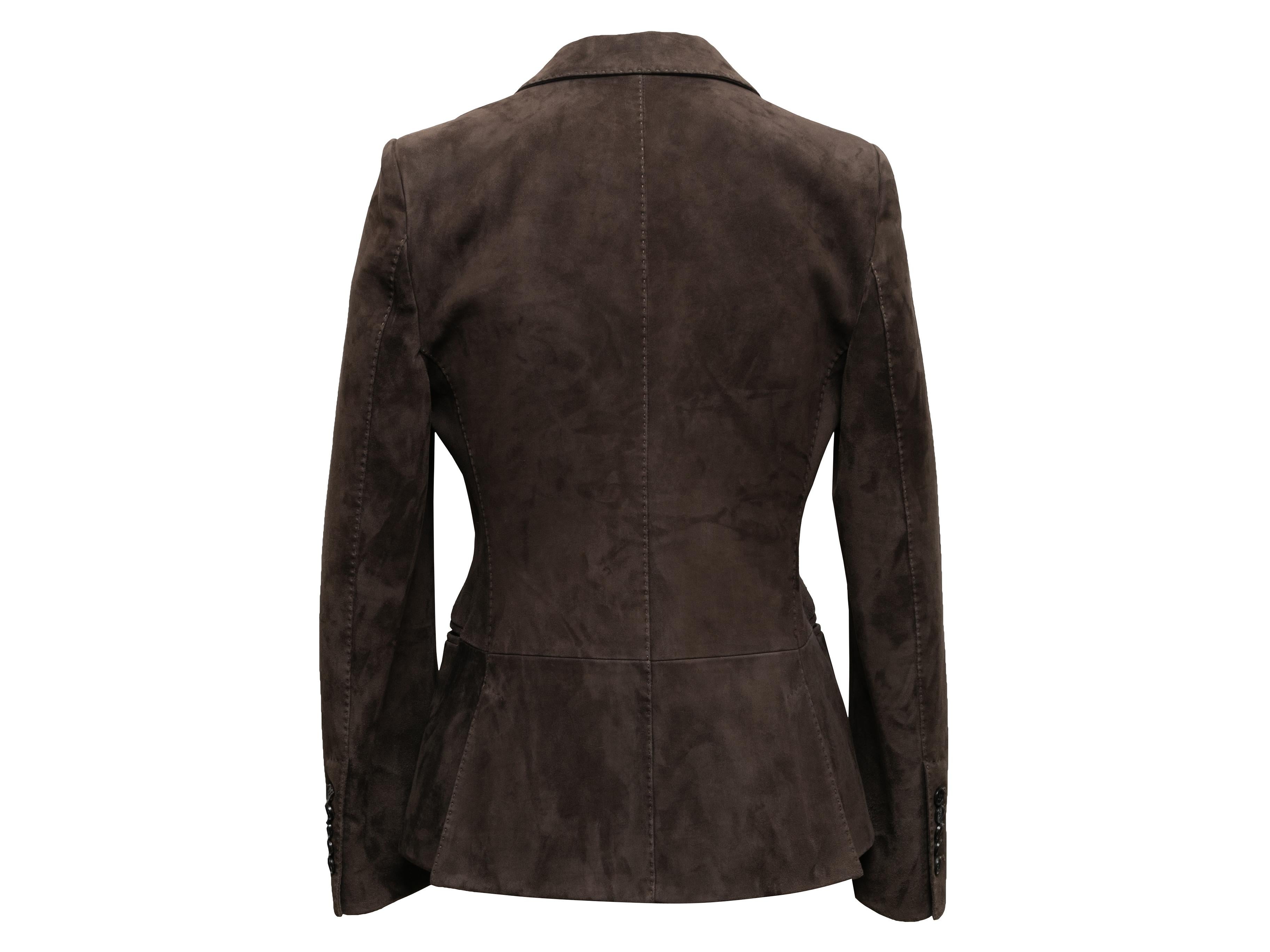 Black Brown Tom Ford Suede Blazer Size IT 40