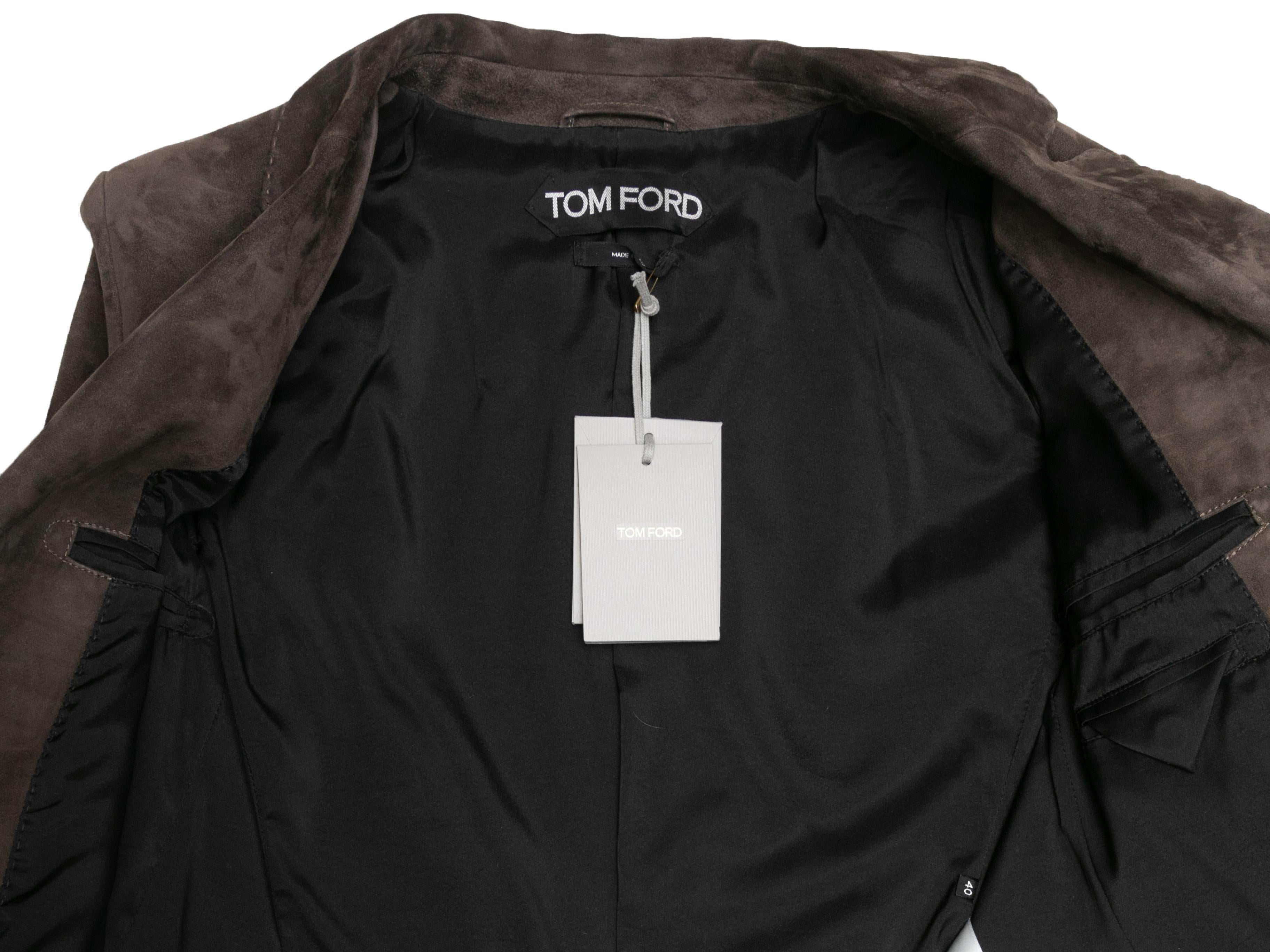 Brown Tom Ford Suede Blazer Size IT 40 In Good Condition In New York, NY
