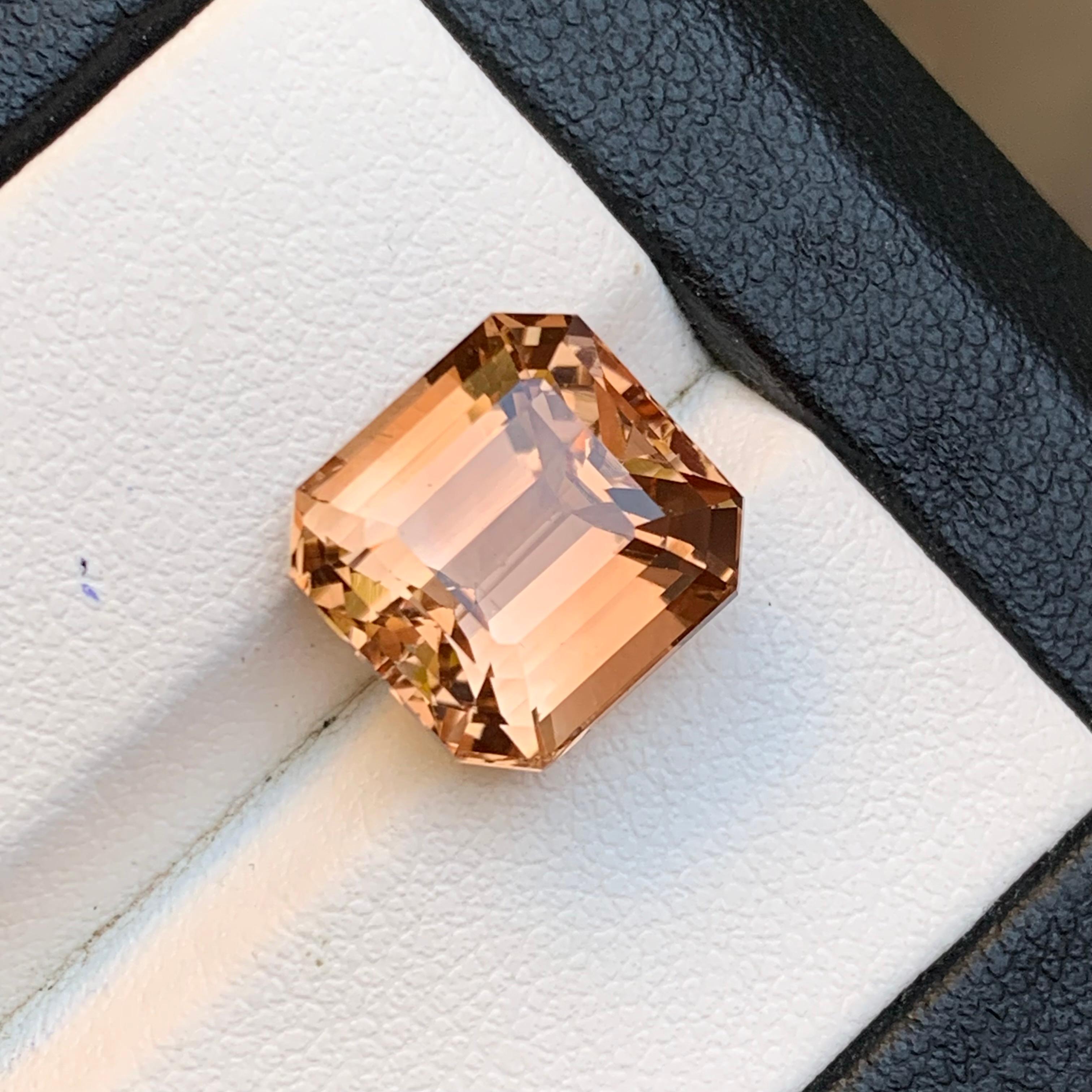 Brauner Topas 9,46 Karat Smaragdschliff Natürlicher loser Edelstein für Ring oder Schmuck im Angebot 6
