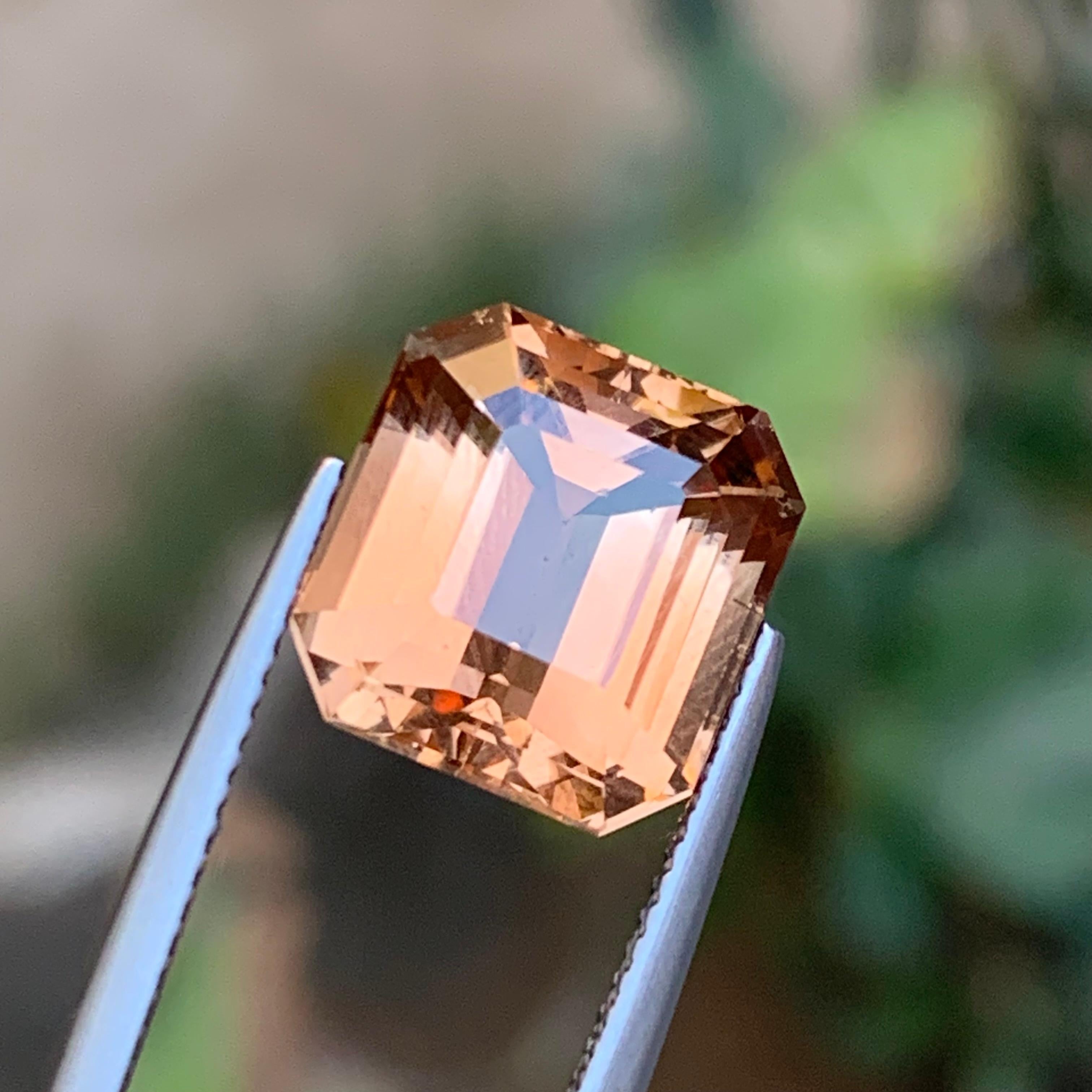 Brauner Topas 9,46 Karat Smaragdschliff Natürlicher loser Edelstein für Ring oder Schmuck im Angebot 7