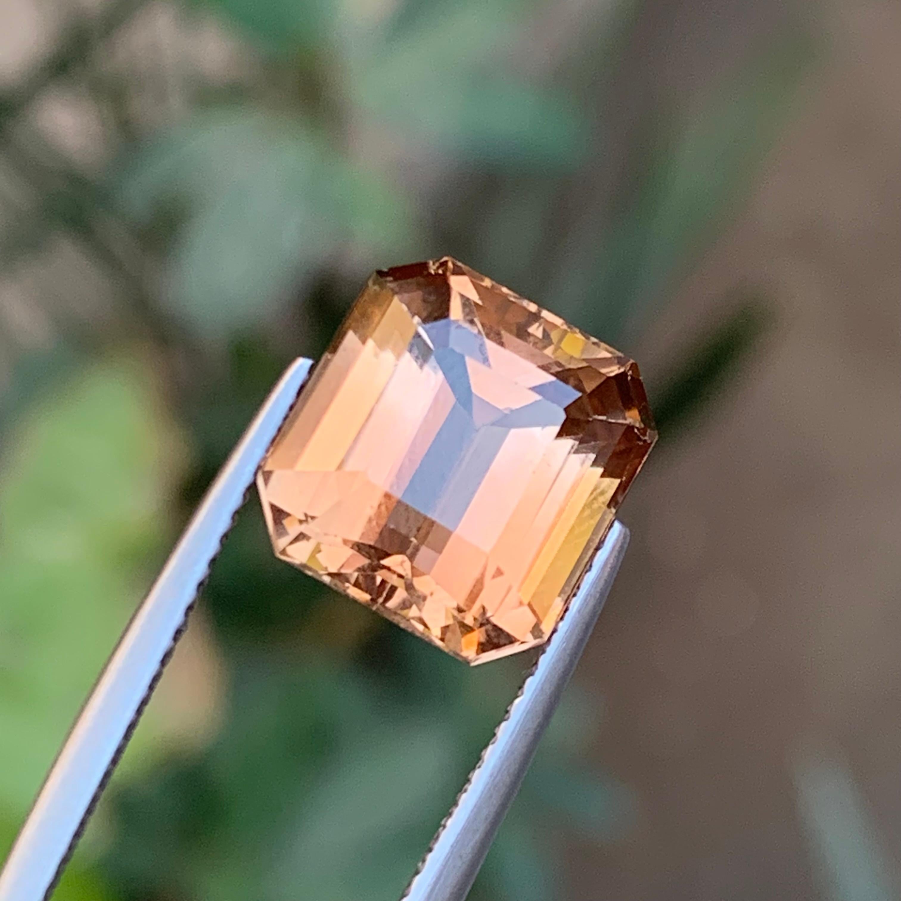 Brauner Topas 9,46 Karat Smaragdschliff Natürlicher loser Edelstein für Ring oder Schmuck im Angebot 2