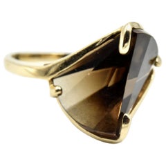 Brown Topaz Ring 10 Karat Yellow Gold