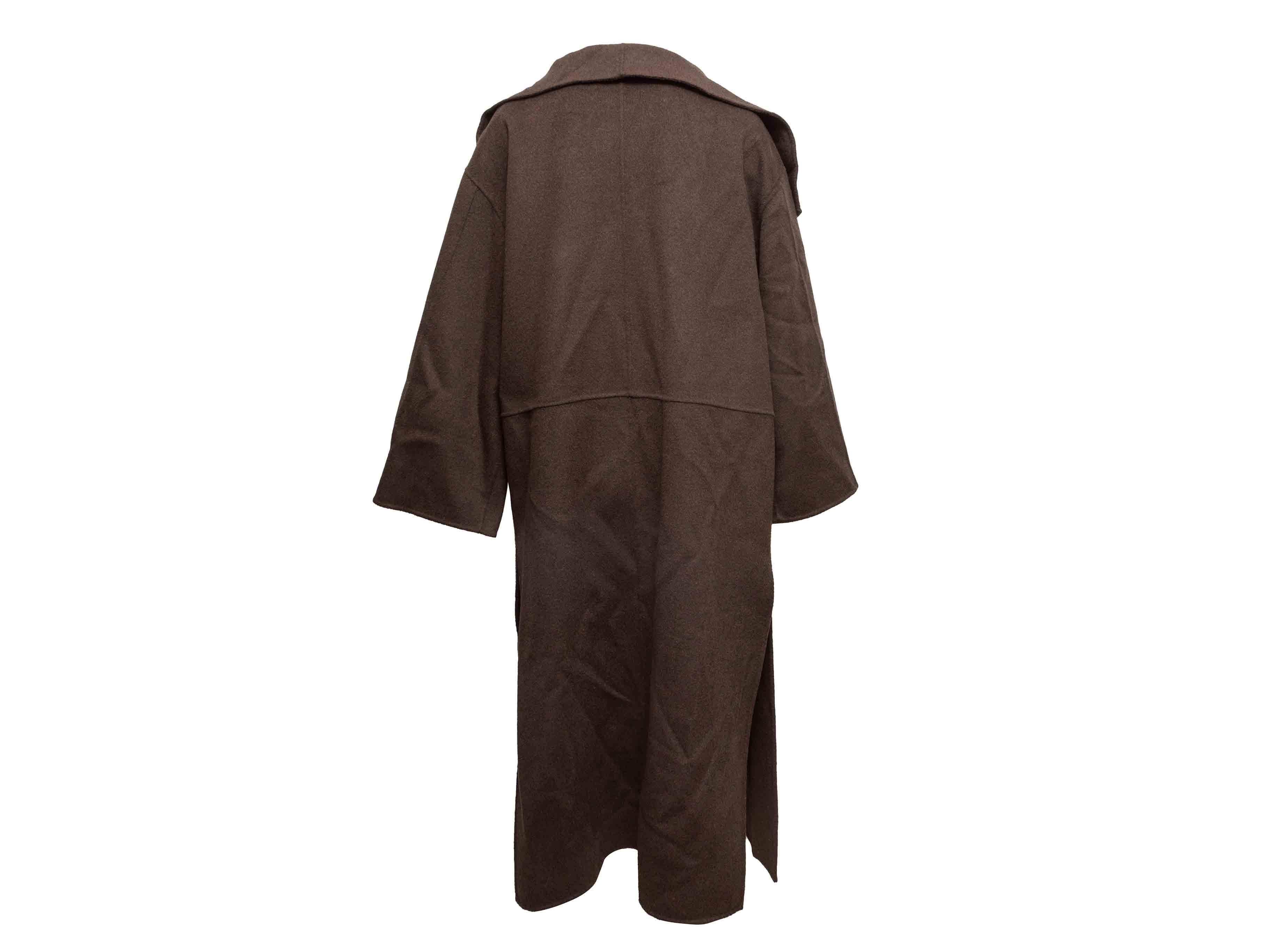 Nero Cappotto lungo in lana e cashmere marrone Toteme taglia US S in vendita