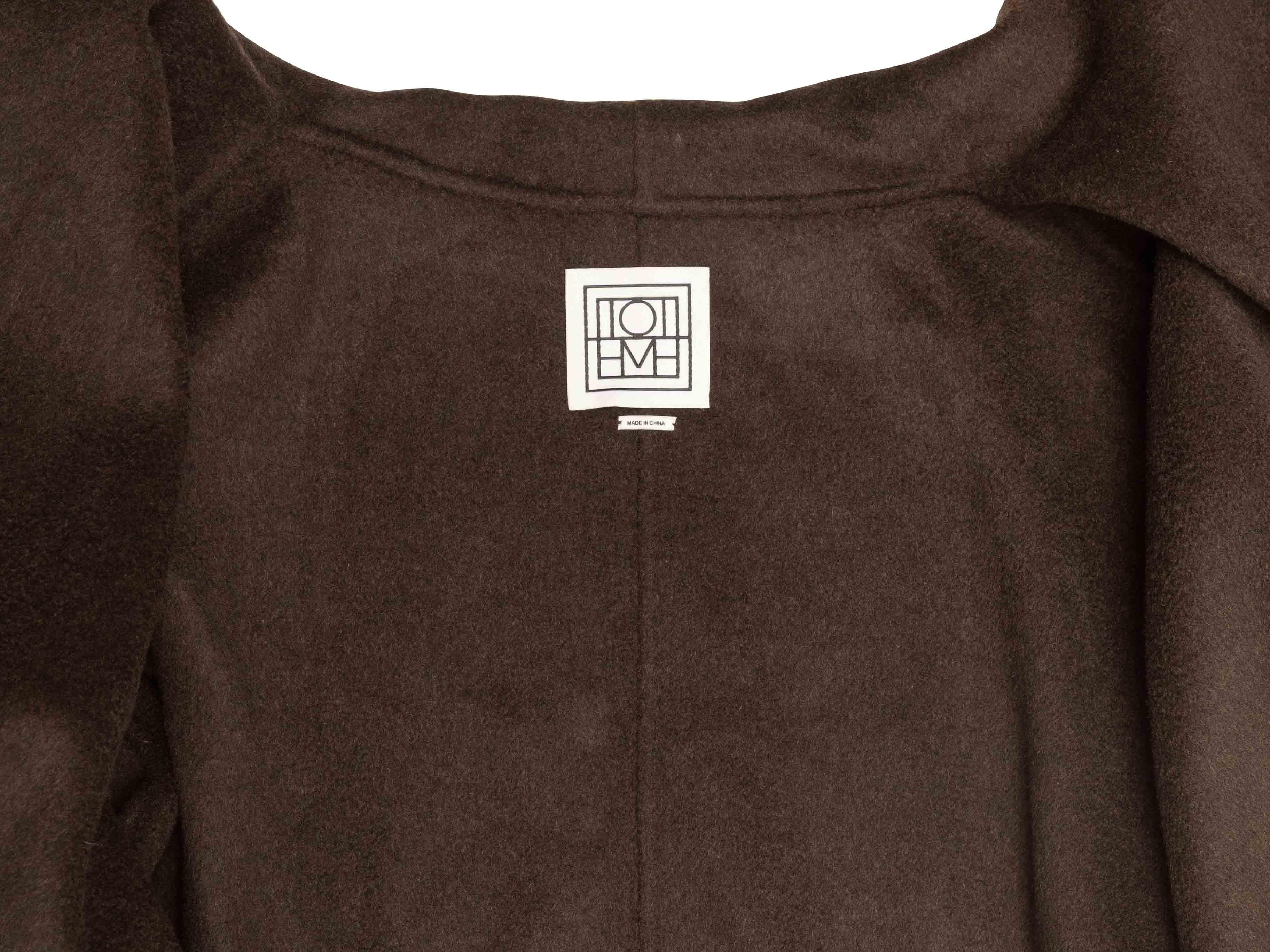 Cappotto lungo in lana e cashmere marrone Toteme taglia US S In condizioni buone in vendita a New York, NY