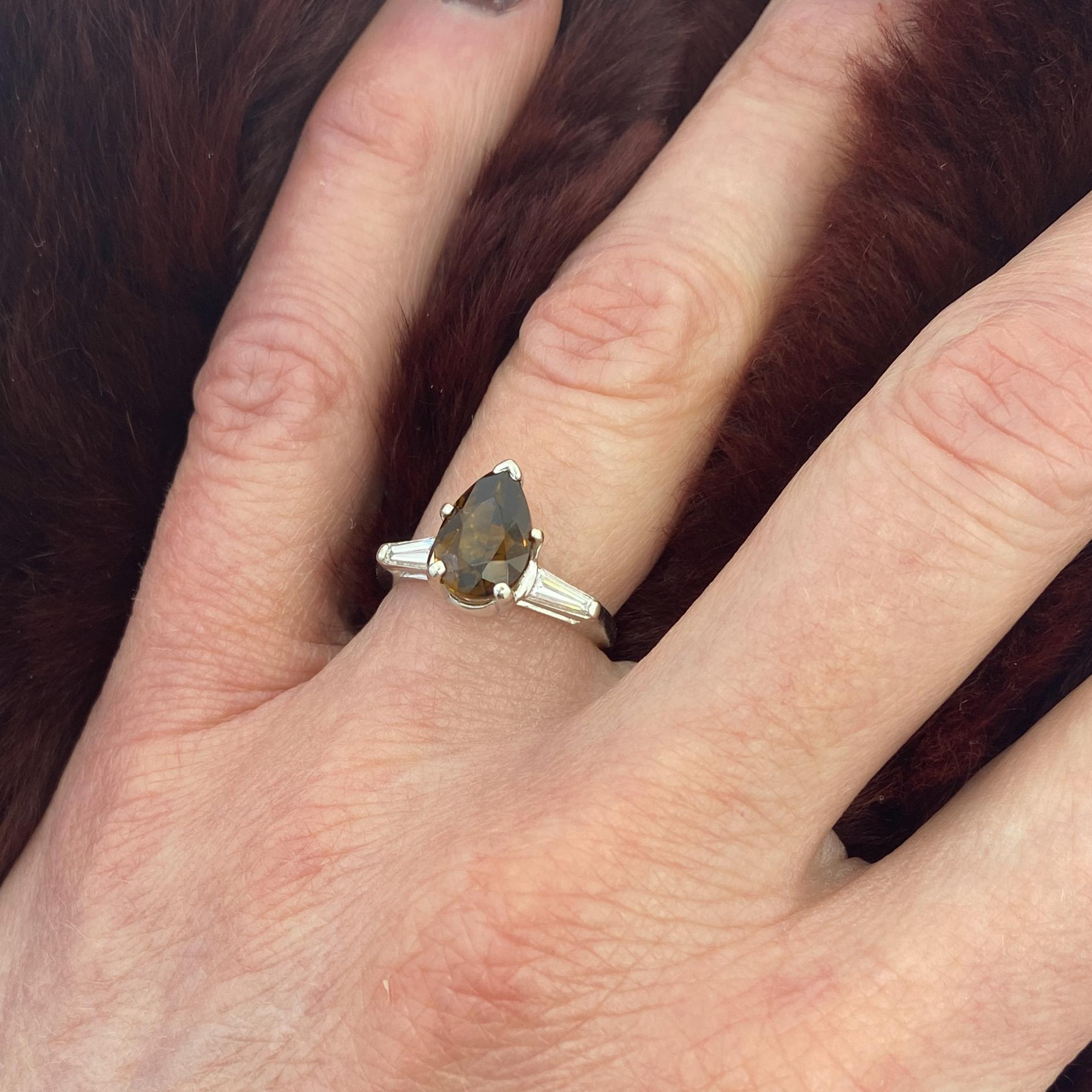 brown stone engagement ring