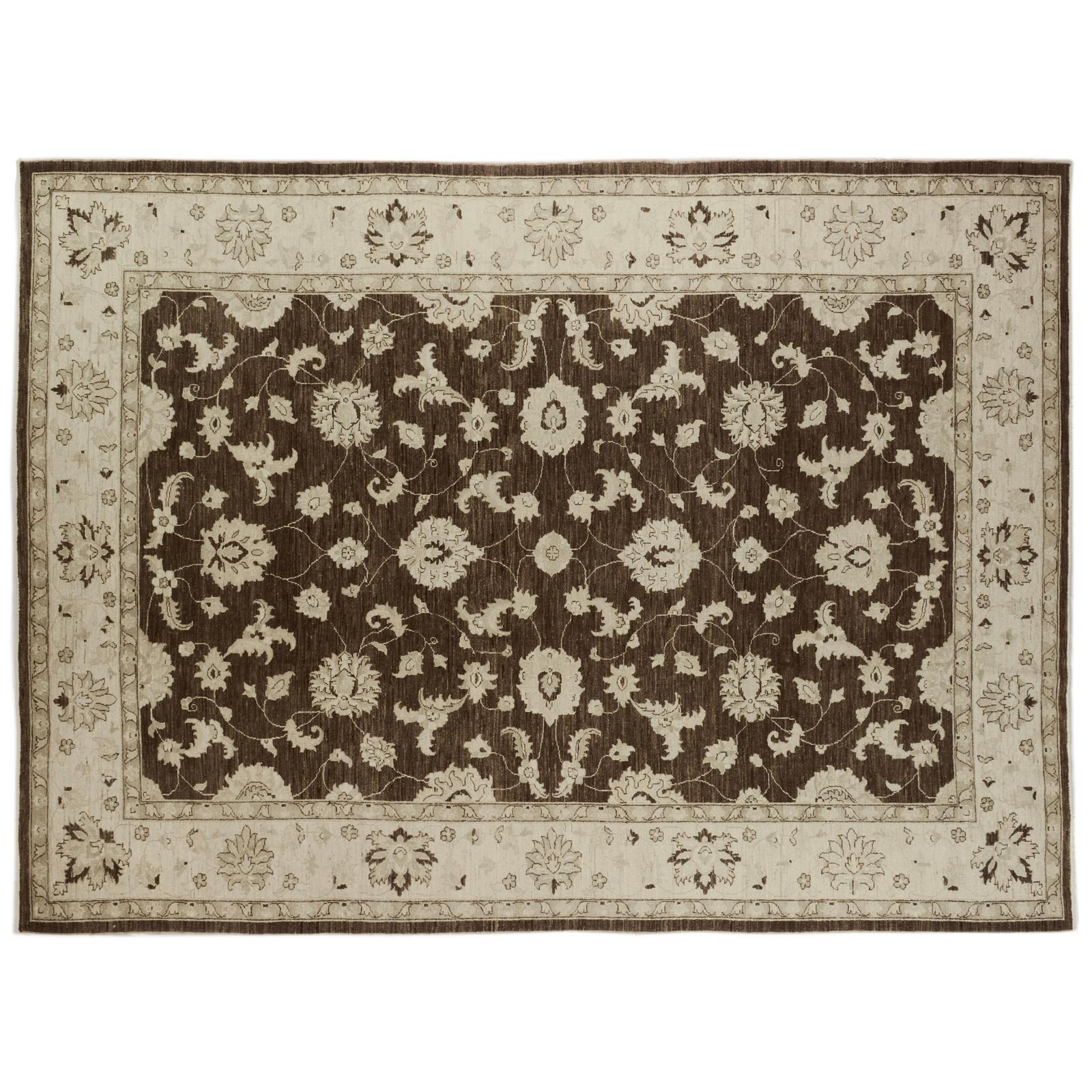 Pakistani Brown Traditional Style Wool Area Rug For Sale