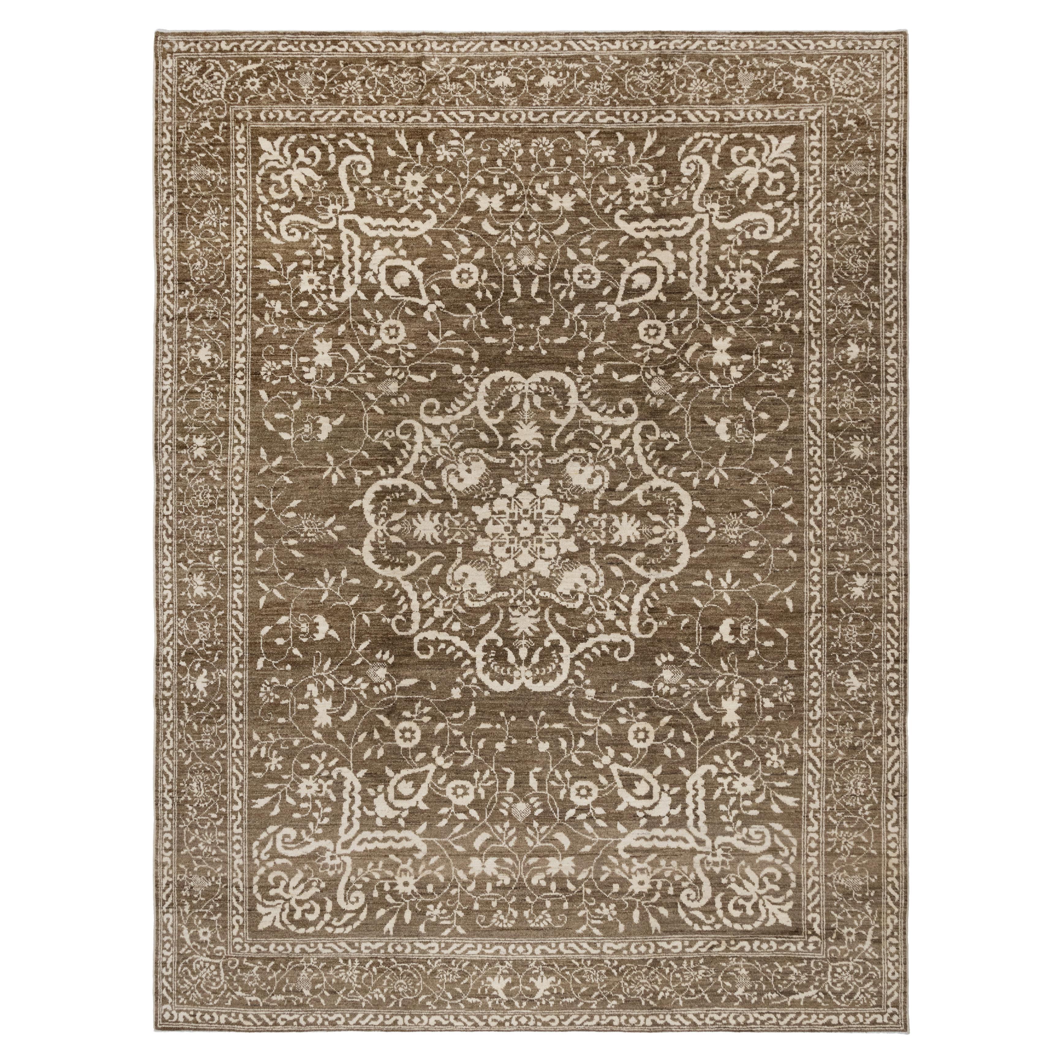Tapis afghan de style transitionnel Brown