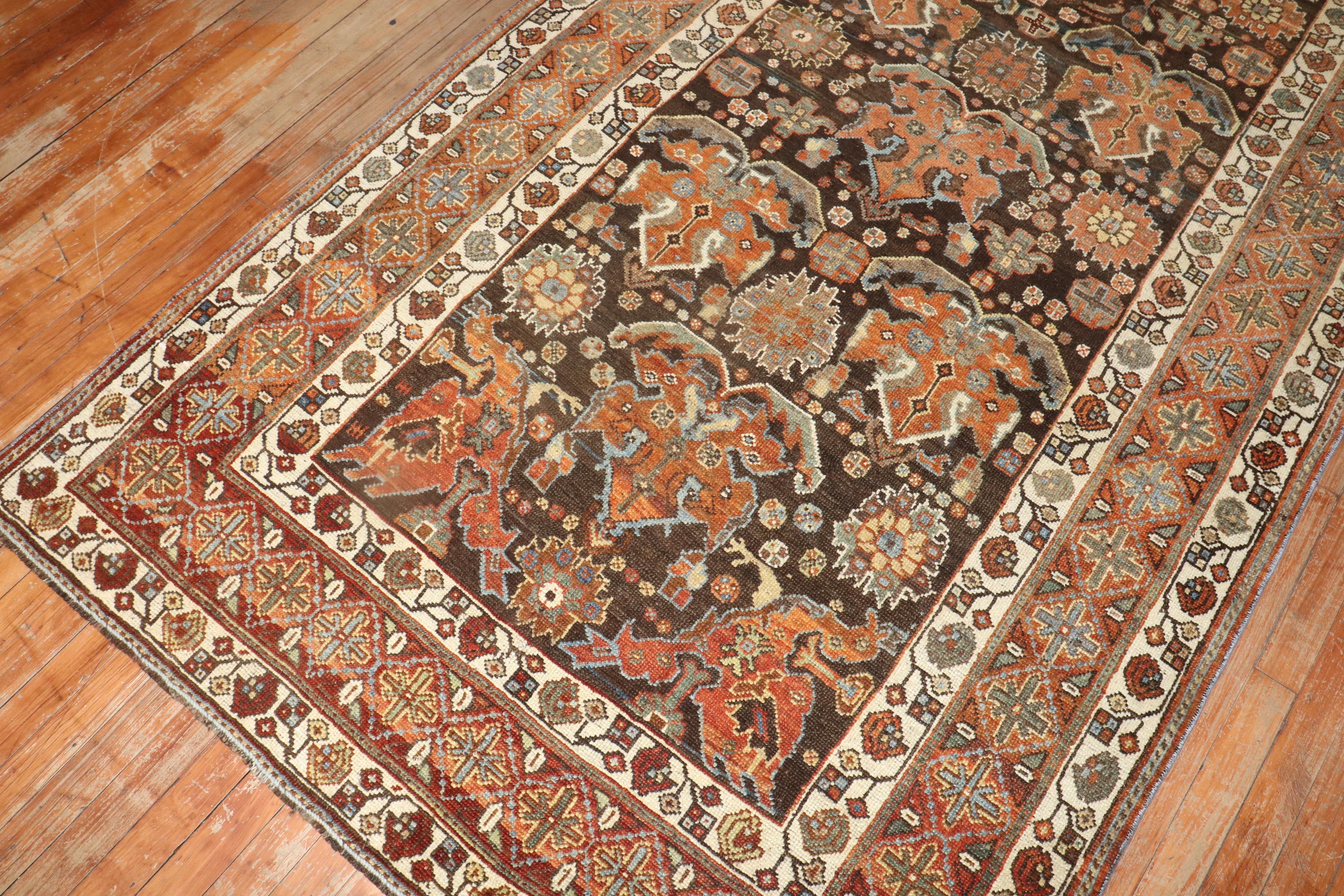 Brown Tribal Persian Kurd Rug For Sale 4