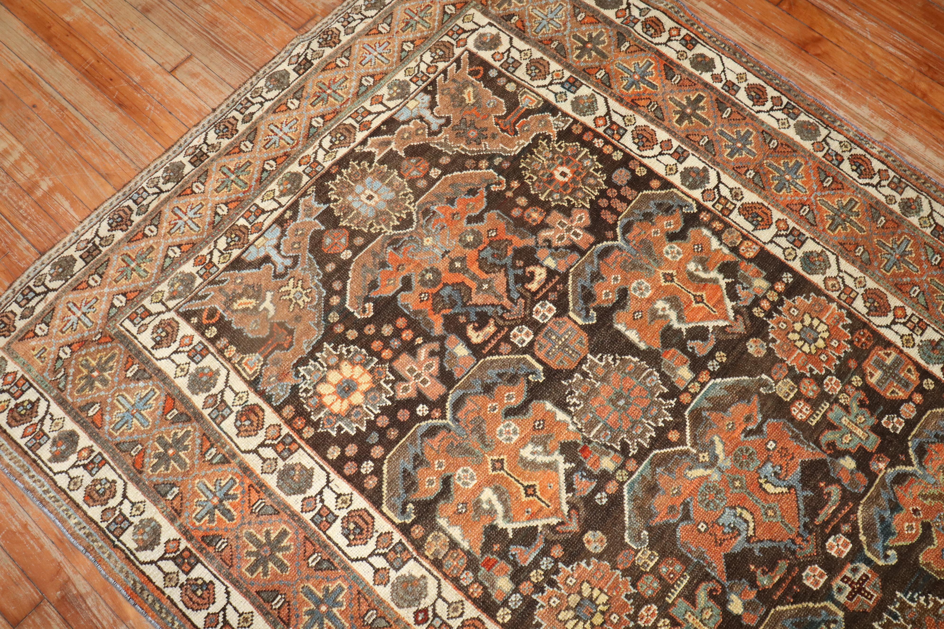 Brown Tribal Persian Kurd Rug For Sale 6