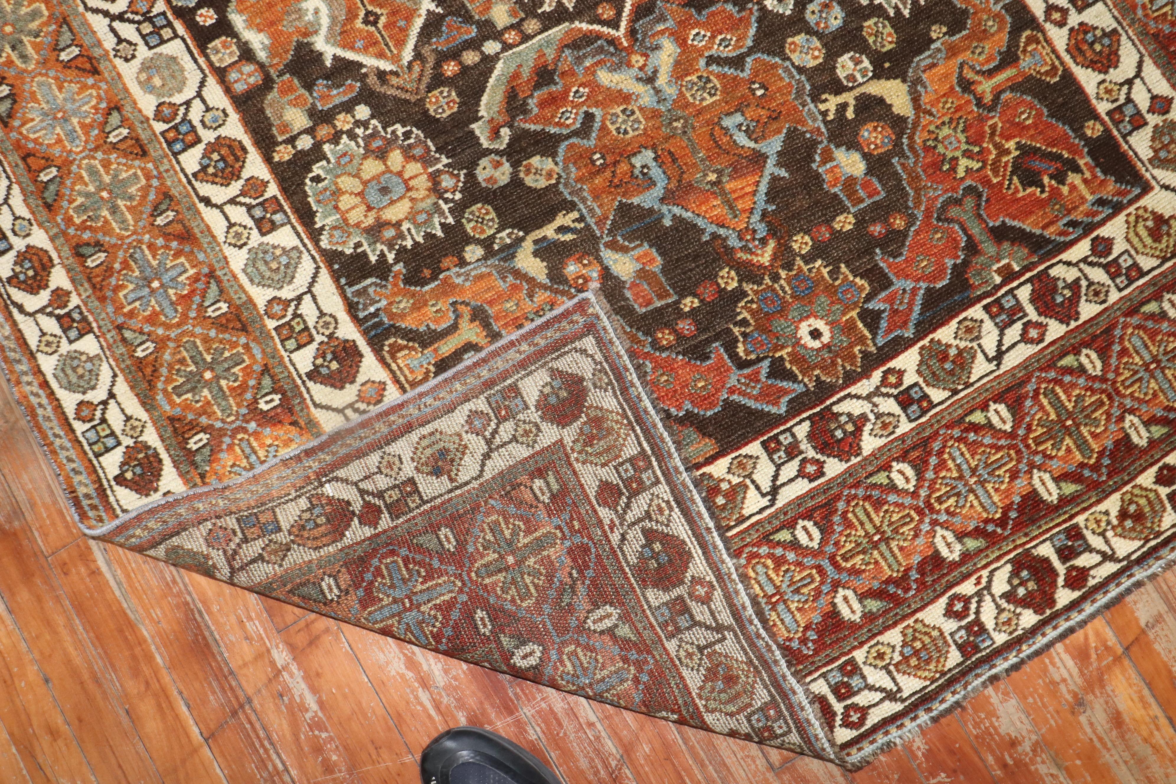 1930s Persian Tribal Kurd rug in predominant brown tones

Measures: 4'9'' x 9'10'''.