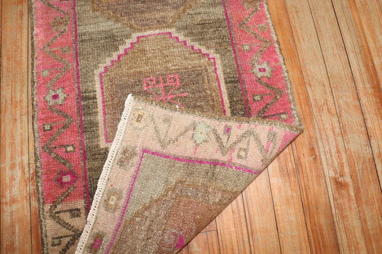 Brown Tribal Turkish Anatolian Mini Mat Size Rug at 1stDibs