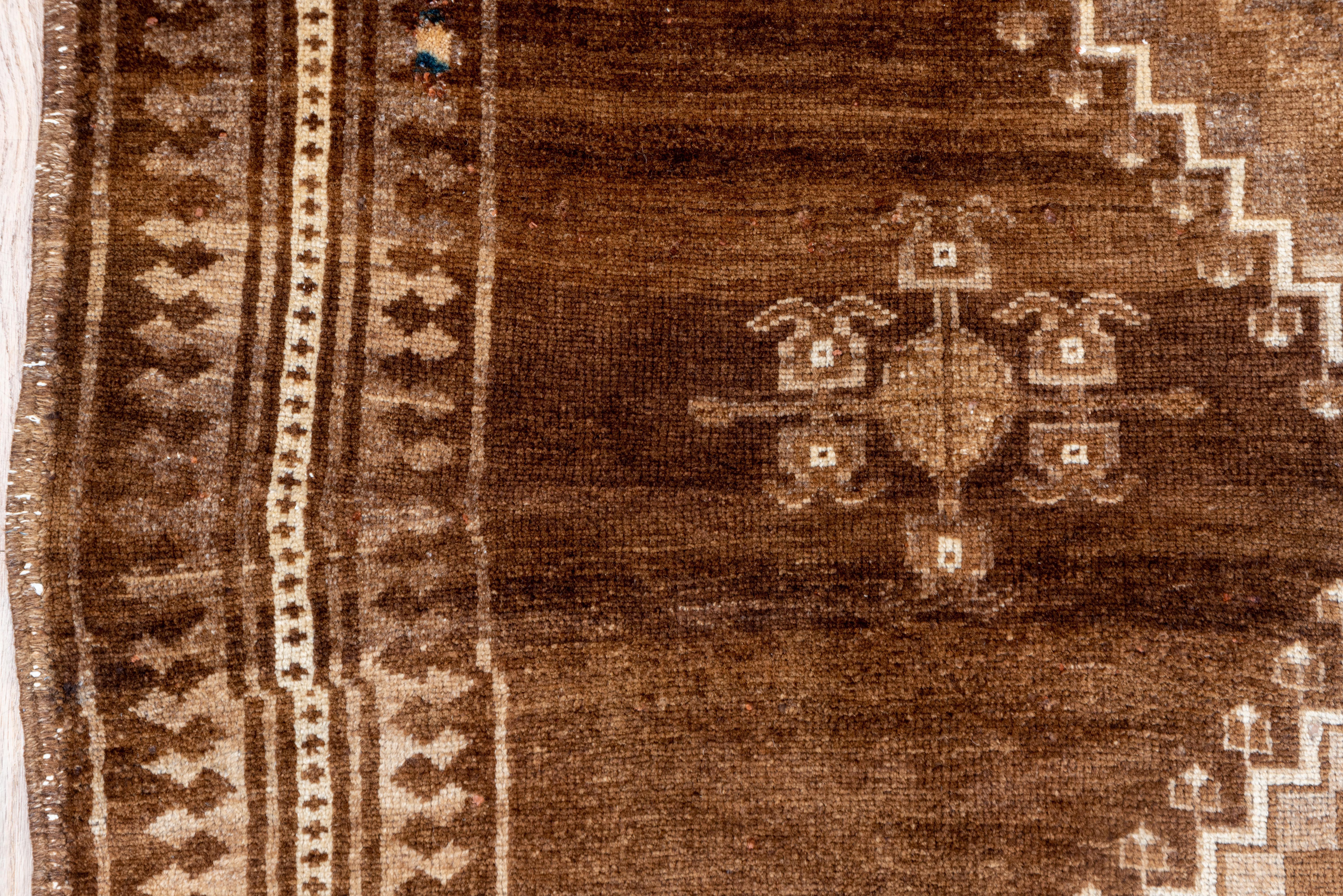 Brown Triple Diamond Turkish Kars Rug with Eight Suns In Good Condition For Sale In New York, NY