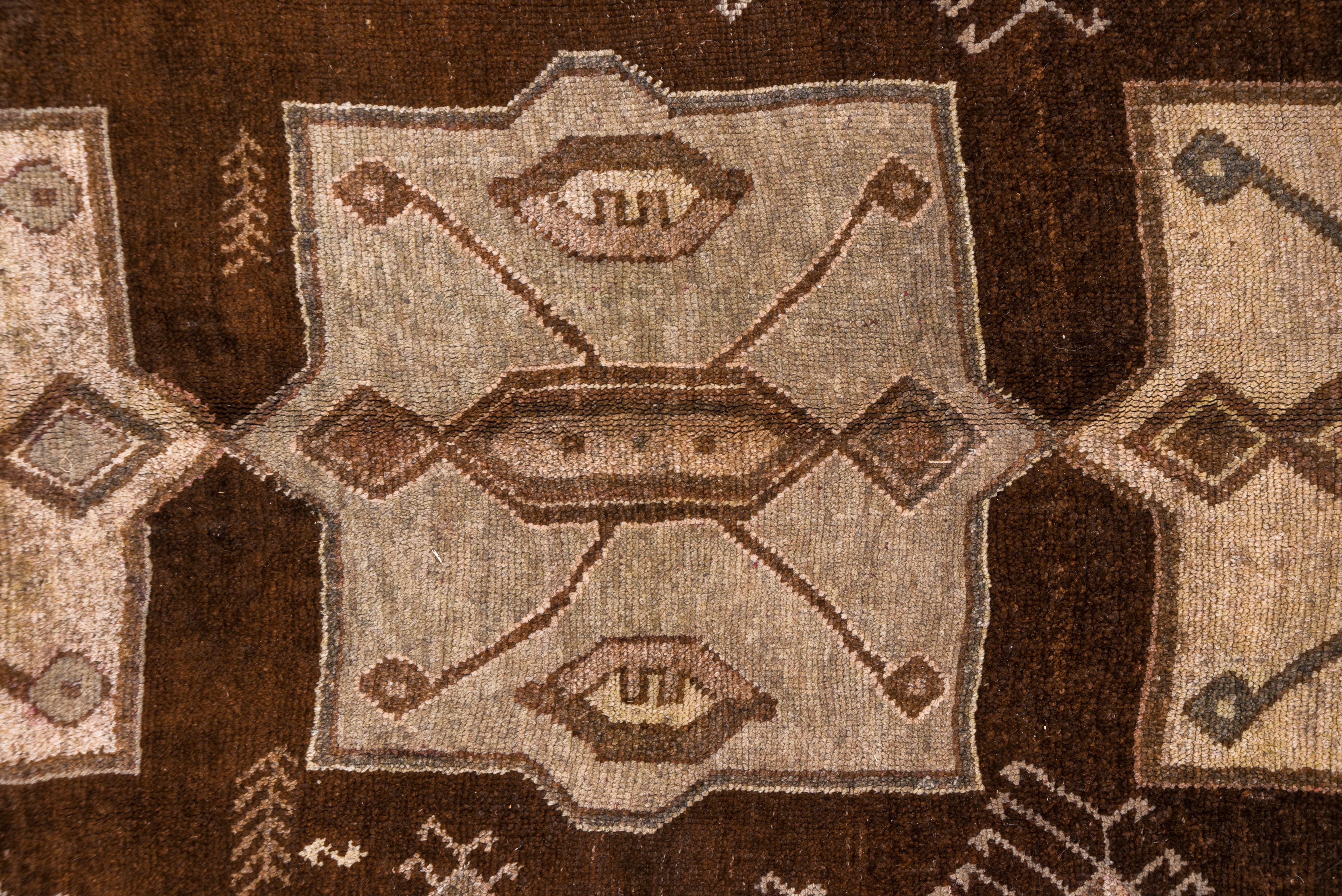 Tribal Brown Turkish Kars Carpet, circa 1950s For Sale