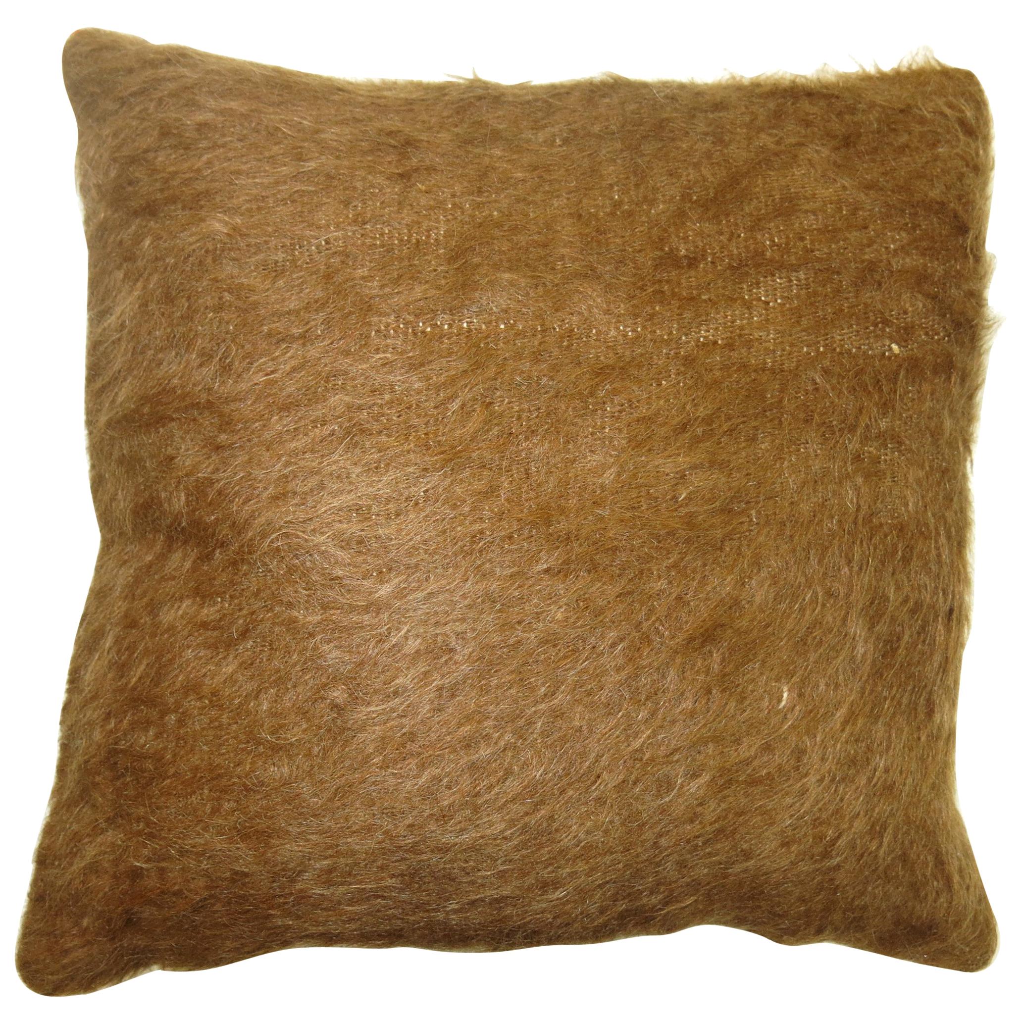 Brown Turkish Mohair Rug Pillow