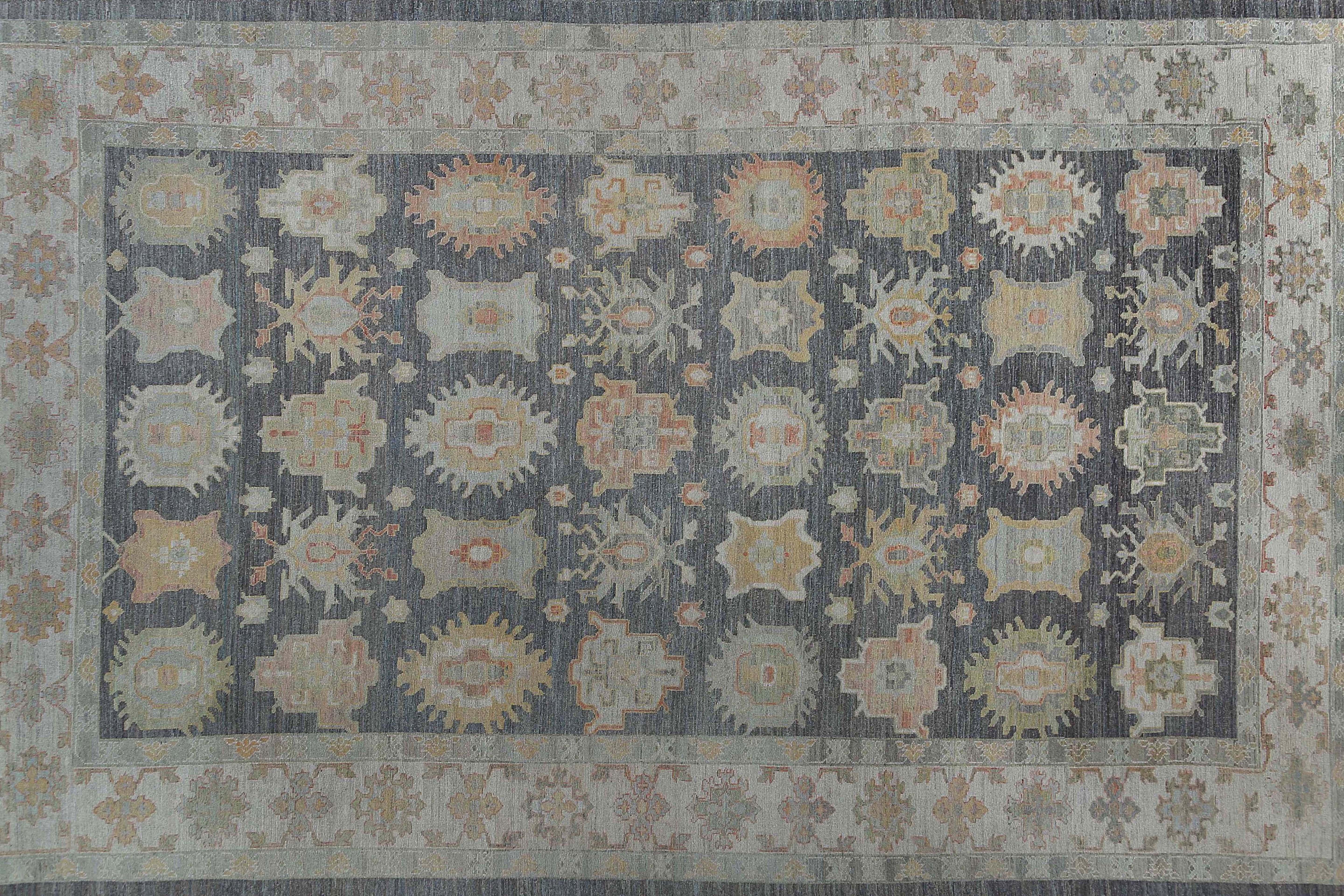Afghanistan Oushak Area Rugs Circa 1990 - Wool Brown Green Design - 95461 For Sale 3