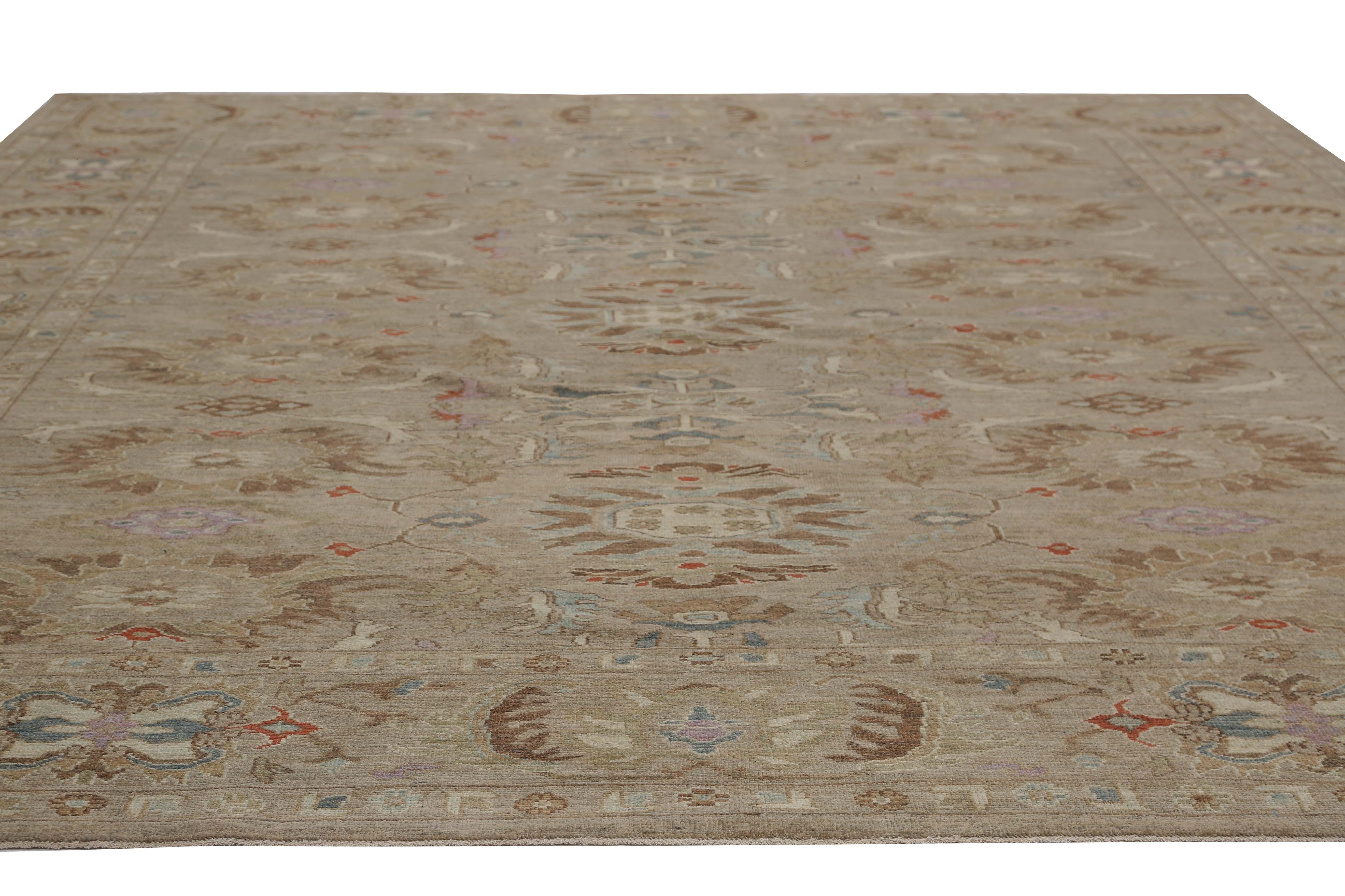 Brown Turkish Sultanabad Rug For Sale 4