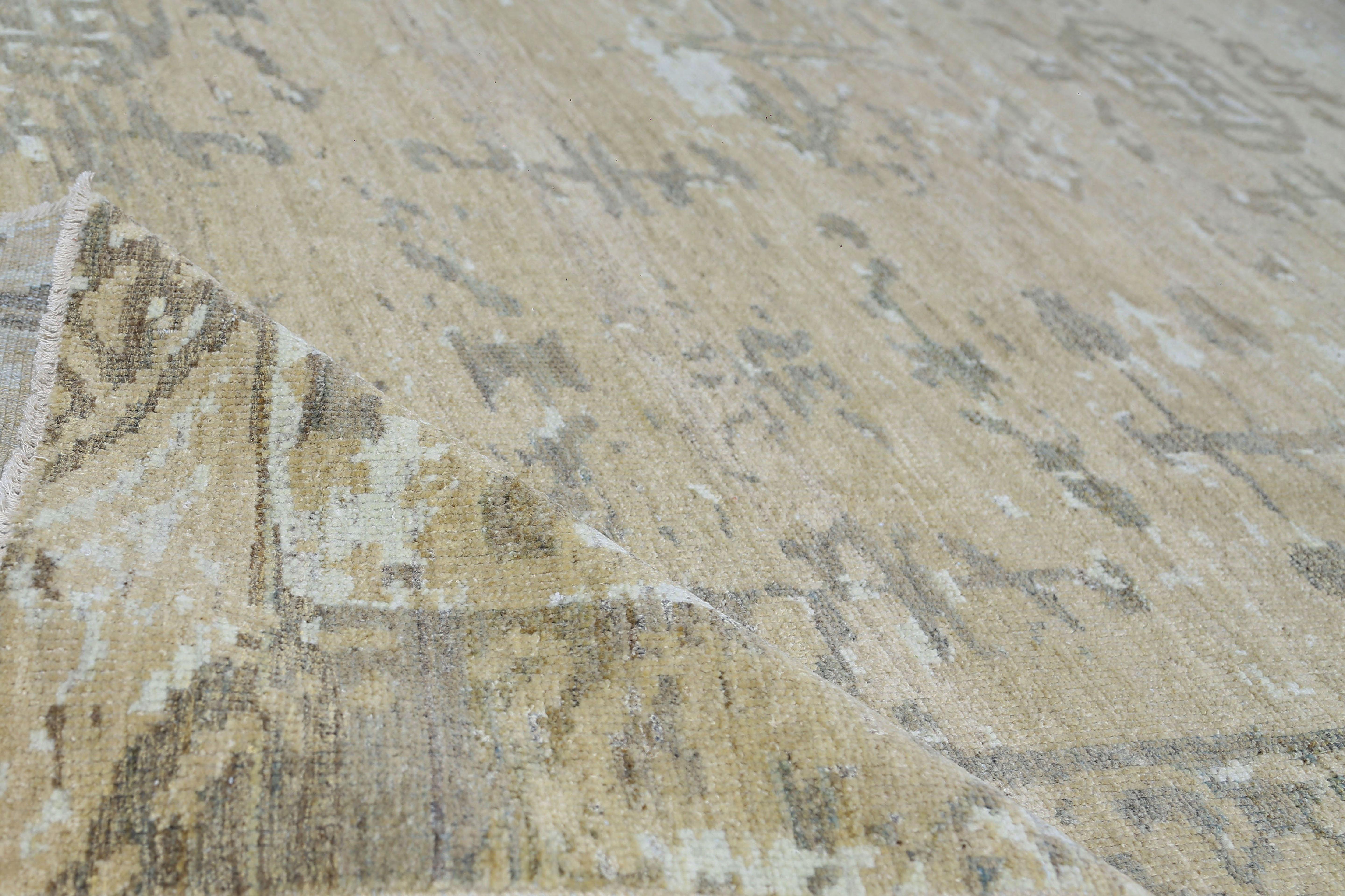 Afghano Tappeti Afghanistan Sultanabad Rugs - Lana Marrone Taupe Design - 95516 in vendita