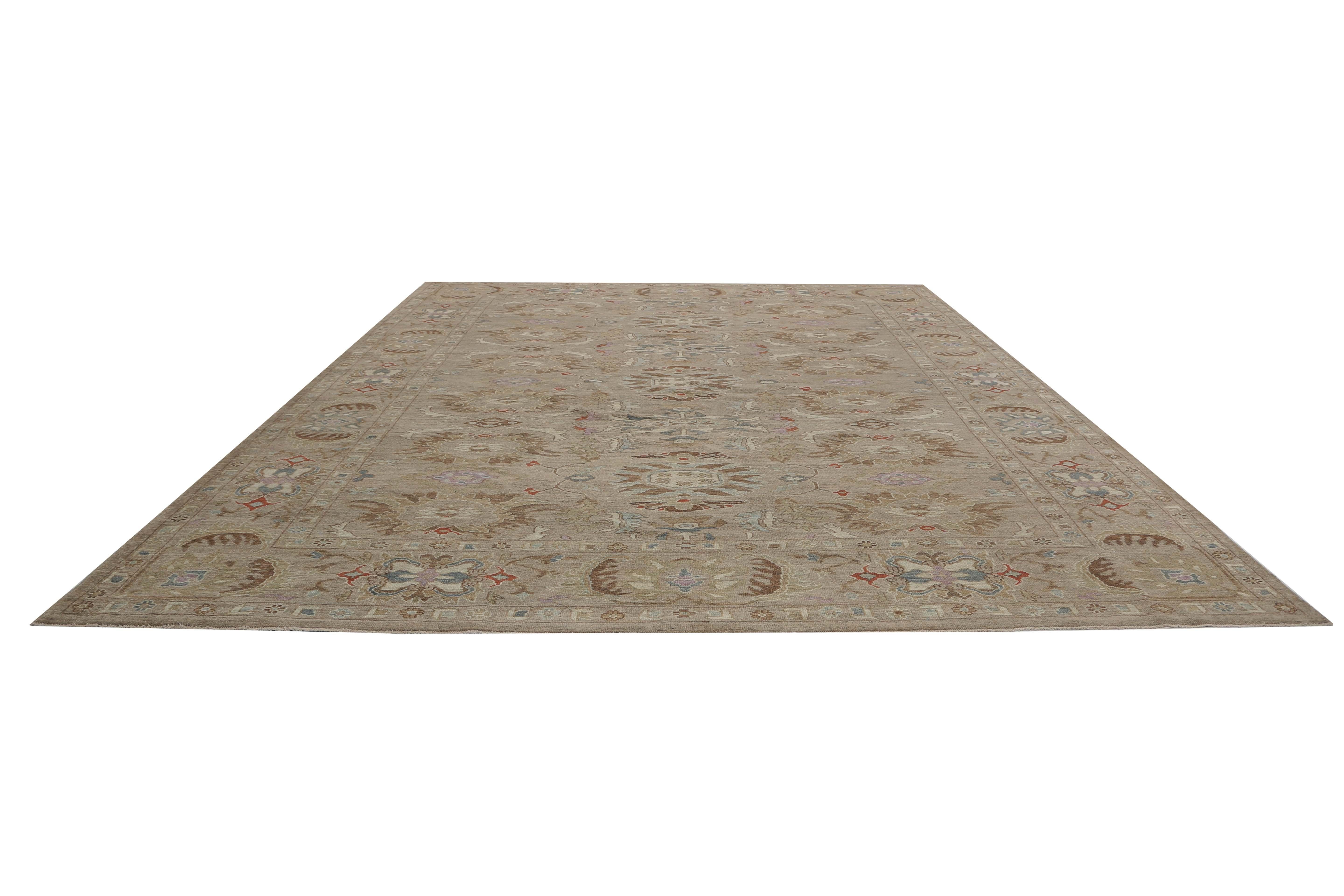 Brown Turkish Sultanabad Rug For Sale 2