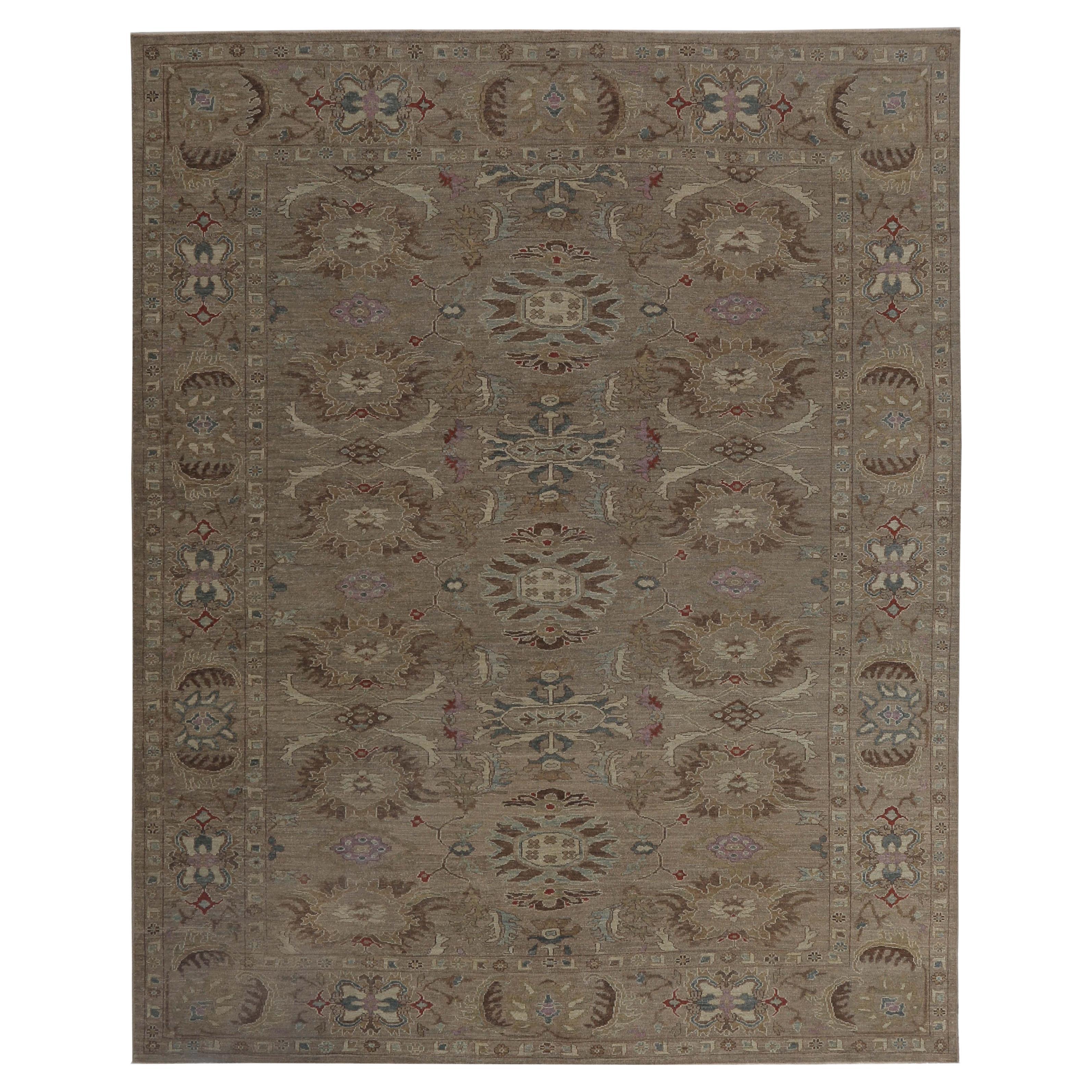 Brown Turkish Sultanabad Rug For Sale