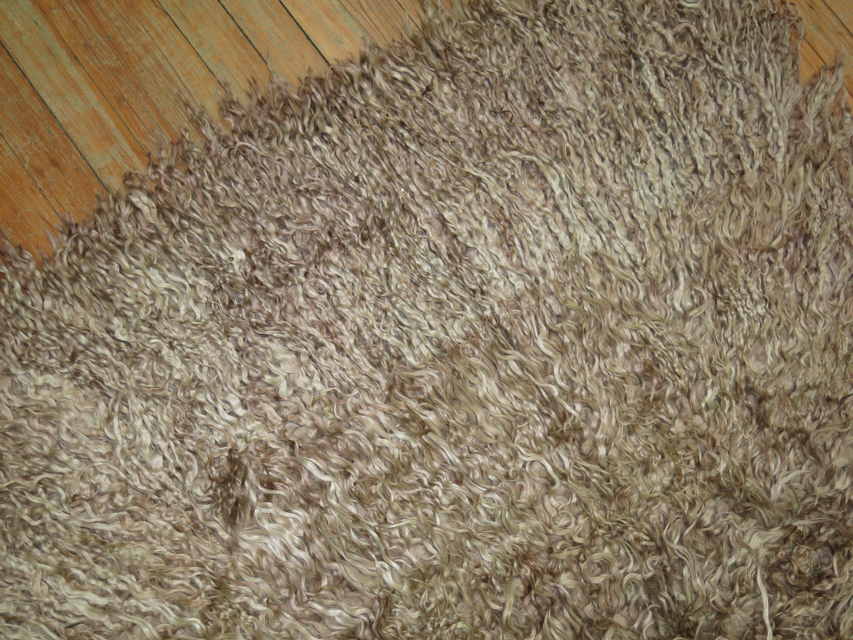 Brown Turkish Tulu Shag Rug For Sale at 1stDibs