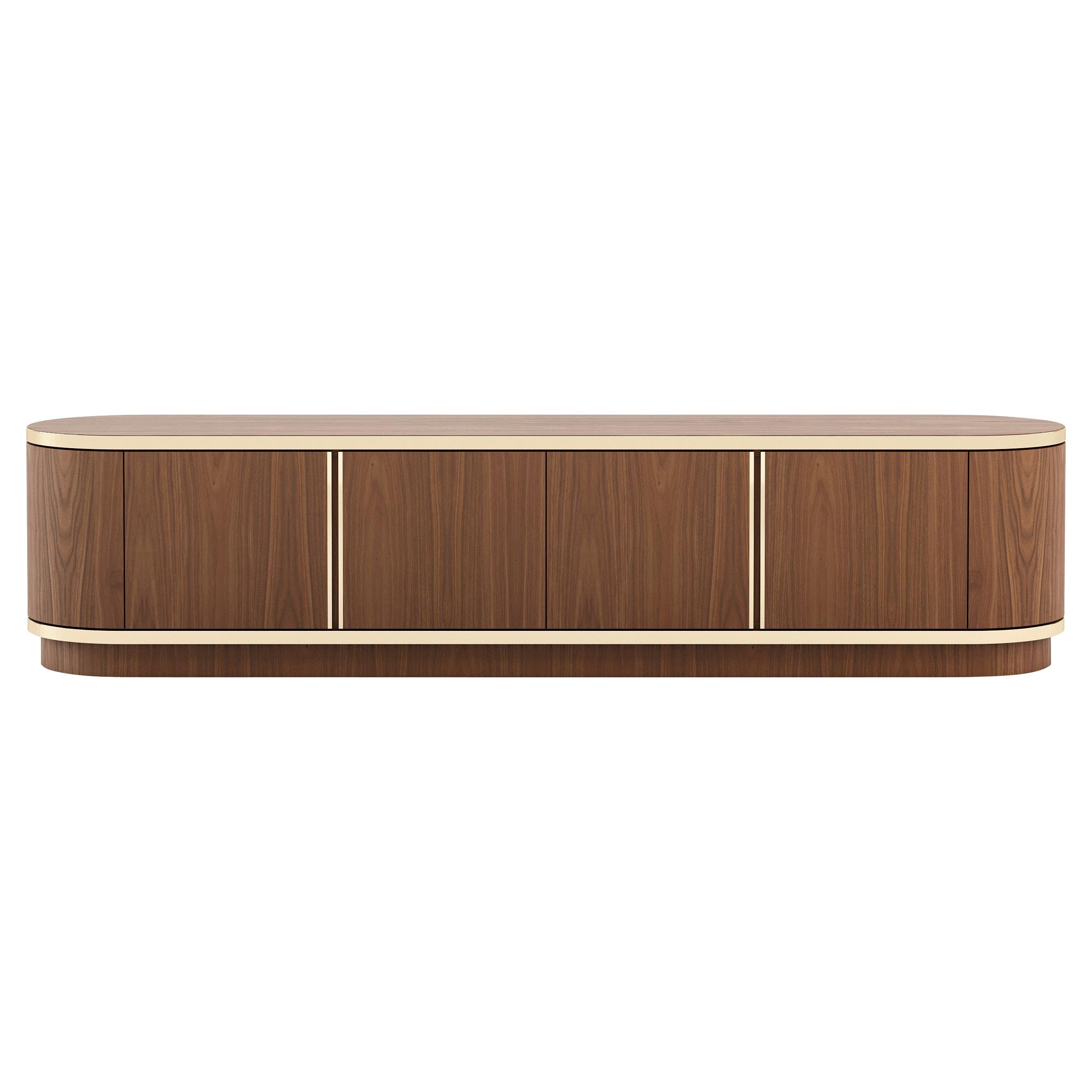 Modern Contemporary wooden tv cabinet, fully customisable by Laskasas For Sale