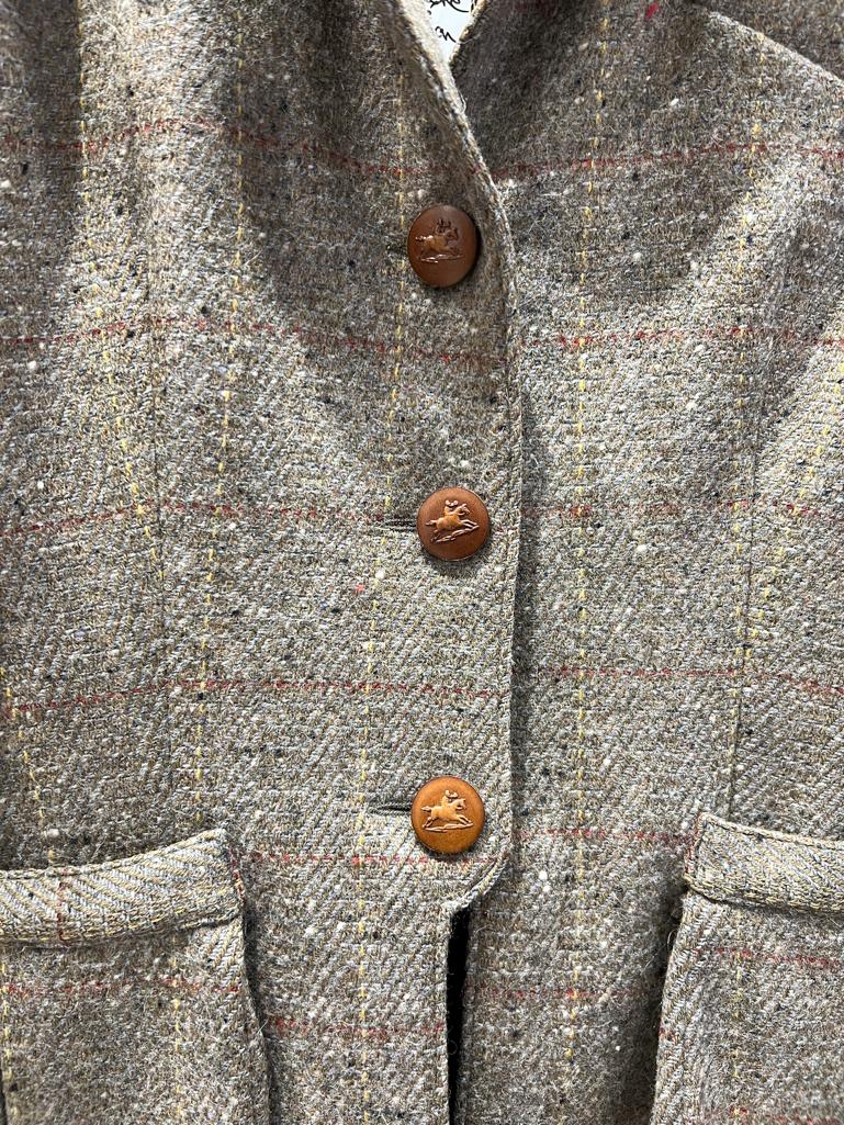 Brown tweed single breasted jacket Emmanuelle KHANH For Sale 4