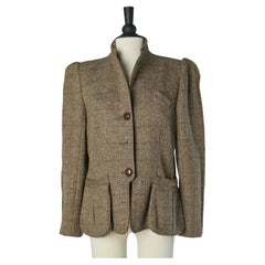 Braune Tweed-Einreiherjacke Emmanuelle KHANH